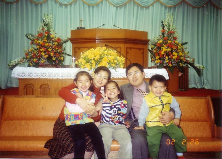 At the church where my dad was a minister in Korea